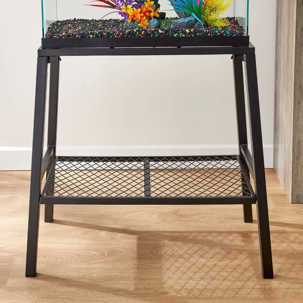 10-15 Gallon Steel Aquarium Stand, Black Fish Tank Accessories Accessoires Decor